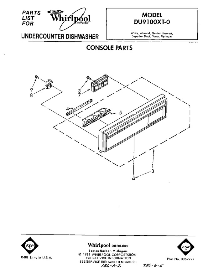 Diagram for DU9100XT0