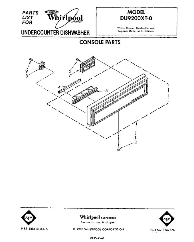 Diagram for DU9200XT0