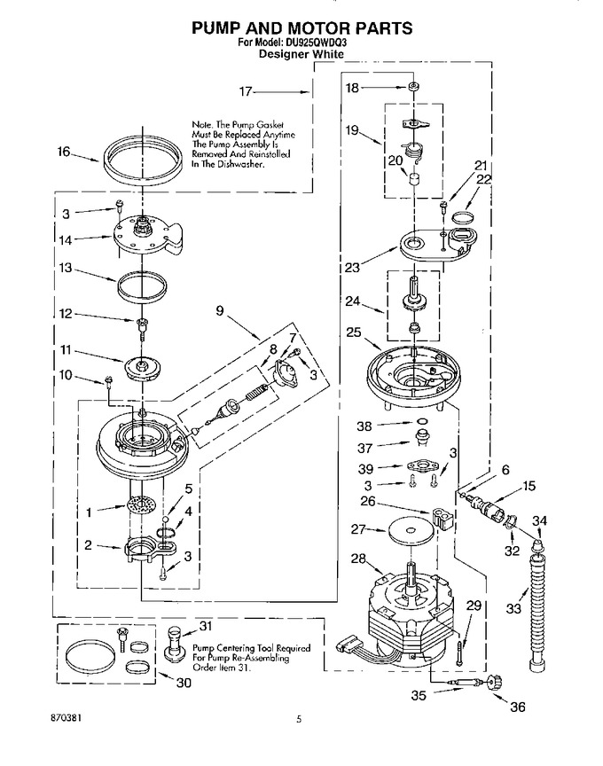 Diagram for DU925QWDQ3