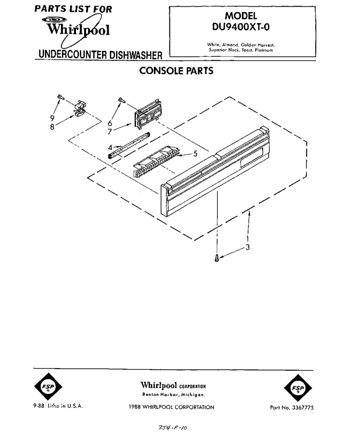 Diagram for DU9400XT0