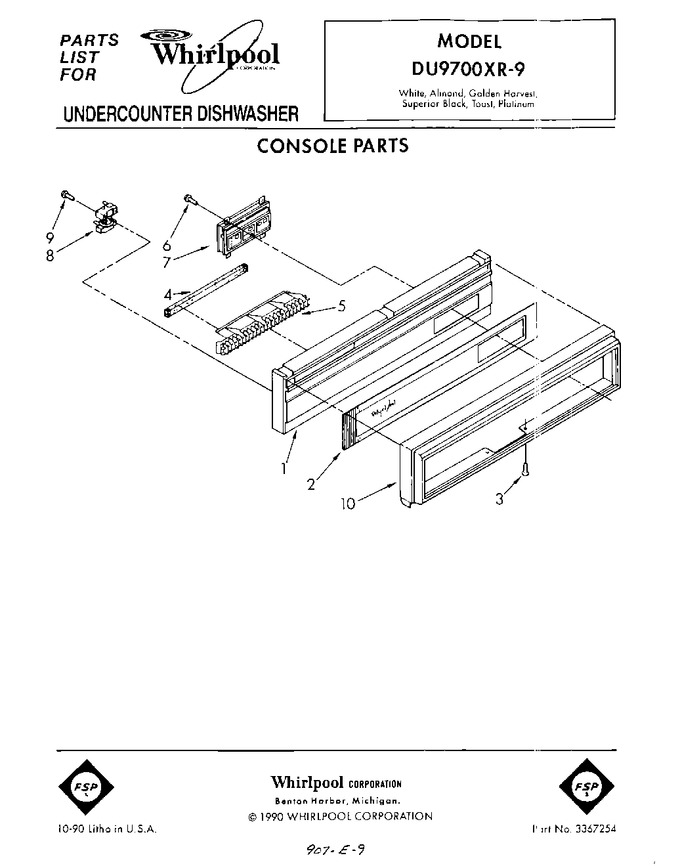 Diagram for DU9700XR9