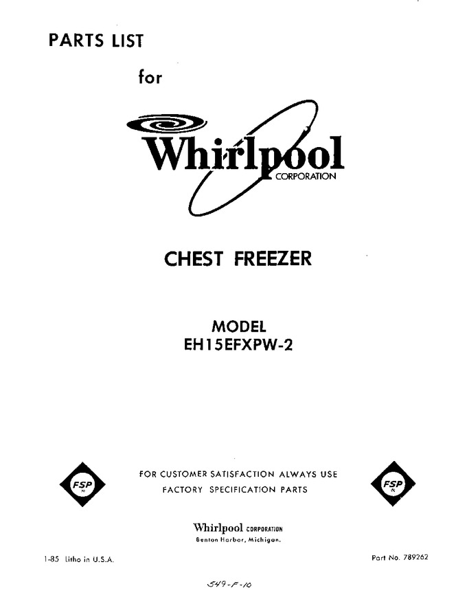 Diagram for EH15EFXPW2