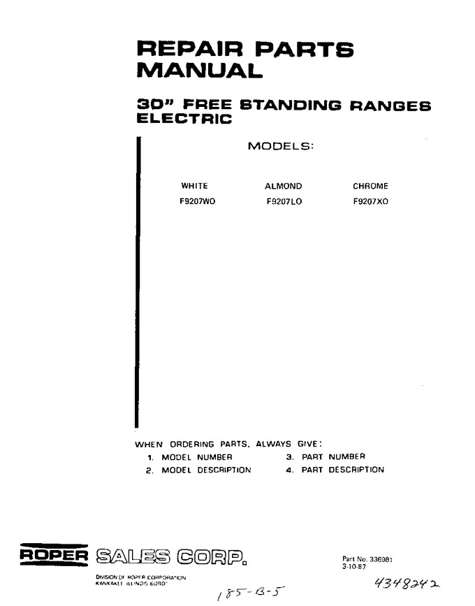Diagram for F9207W0