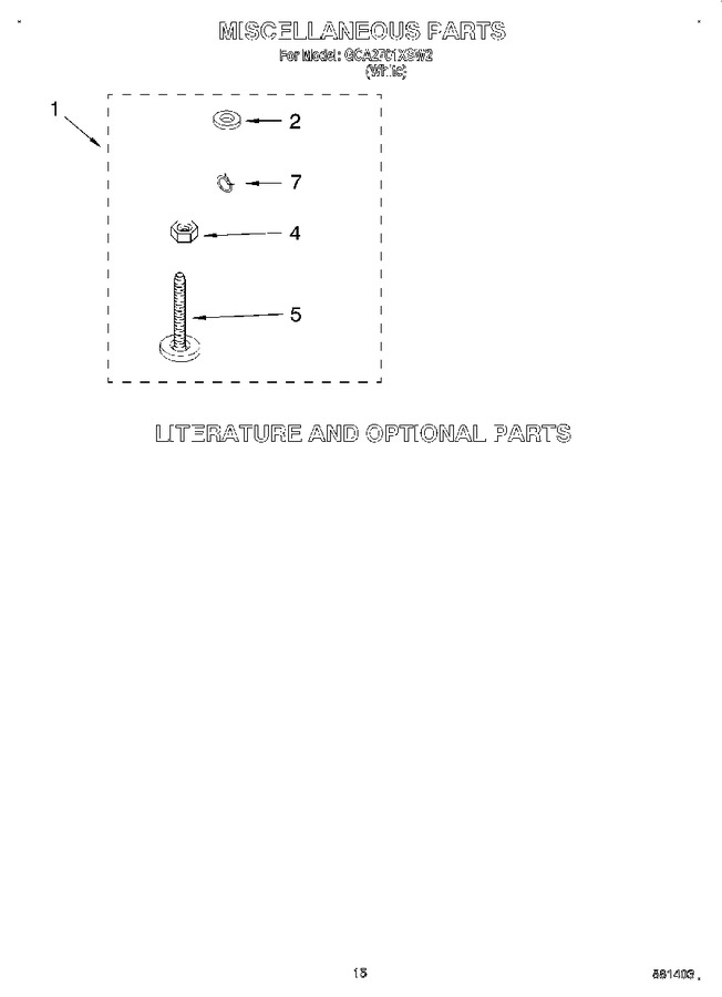 Diagram for GCA2701XSW2