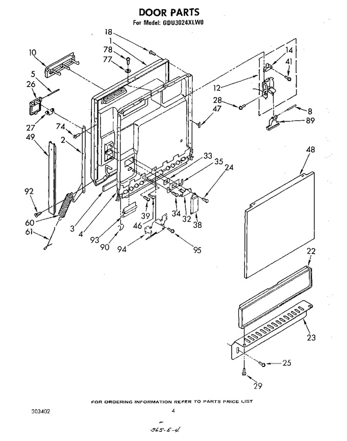 Diagram for GDU3024XLW0