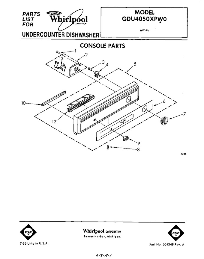 Diagram for GDU4050XPW0