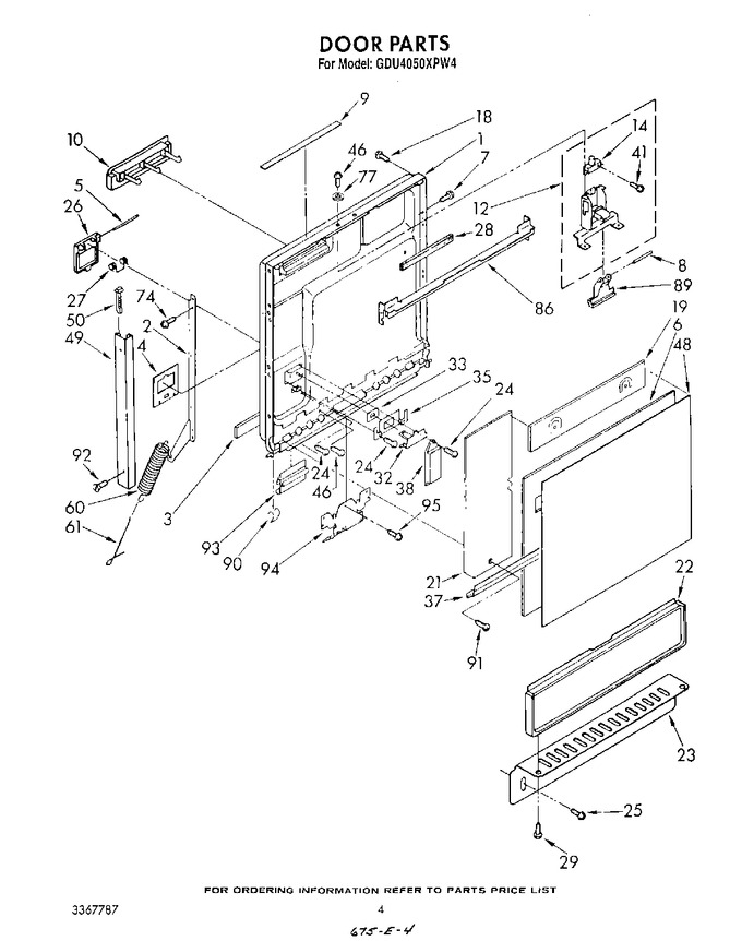 Diagram for GDU4050XPW4
