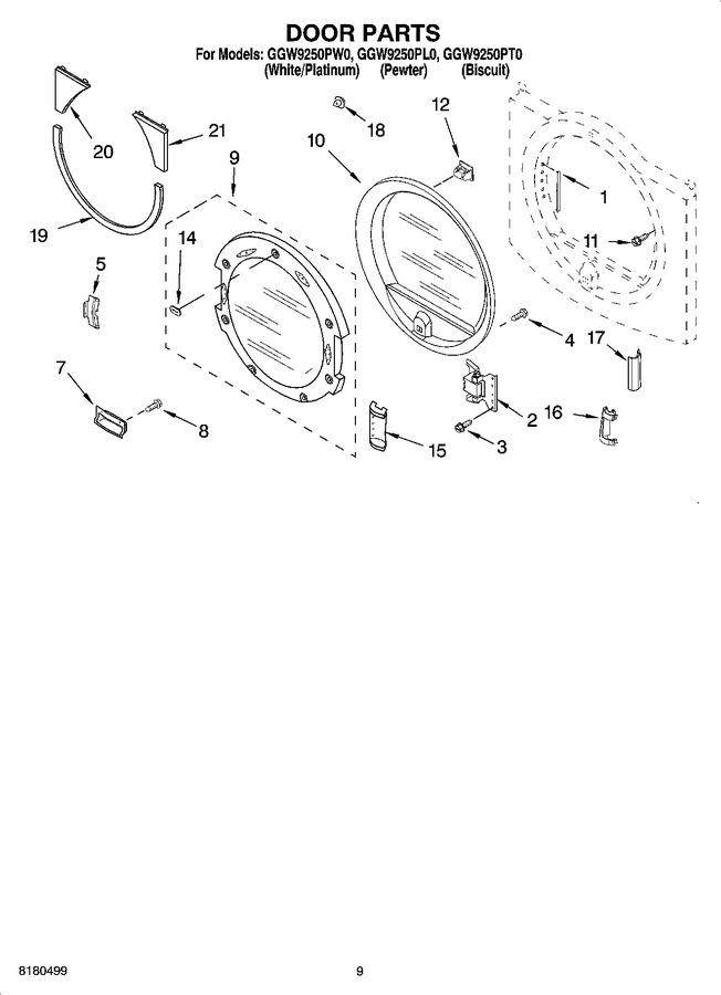 Diagram for GGW9250PW0