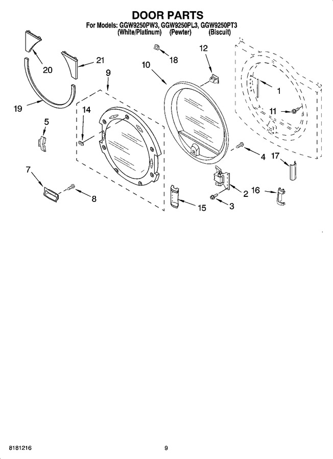 Diagram for GGW9250PW3