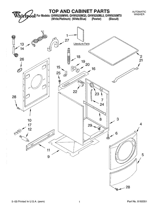 Diagram for GHW9250ML0