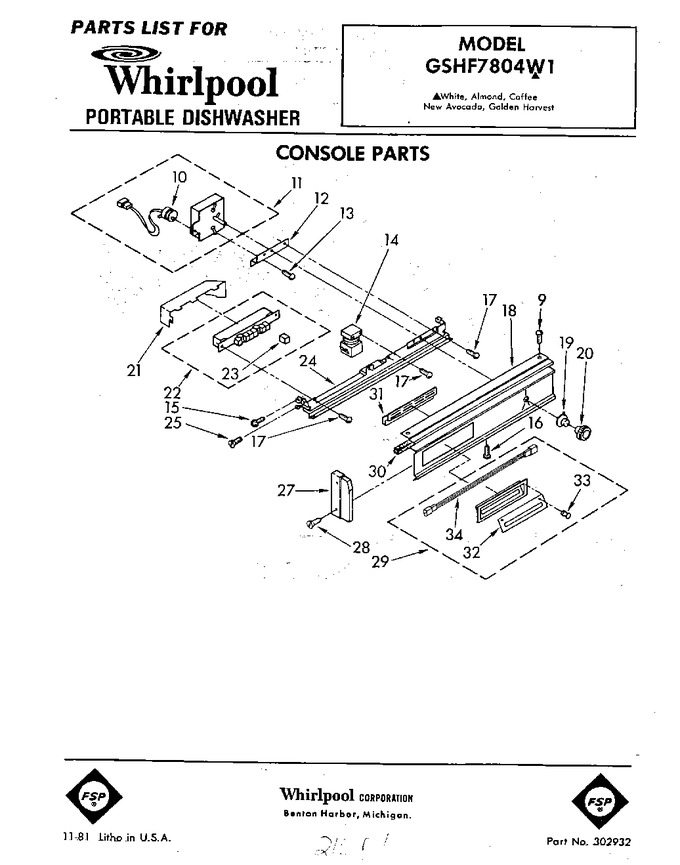 Diagram for GSHF7804W1