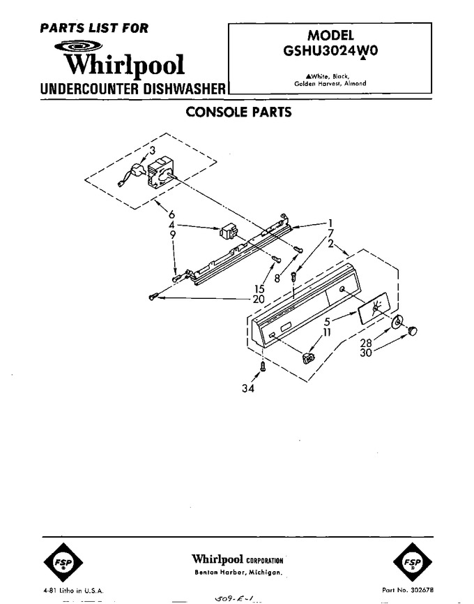 Diagram for GSHU3024W0