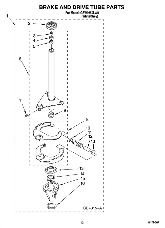 Diagram for GSW9650LW0