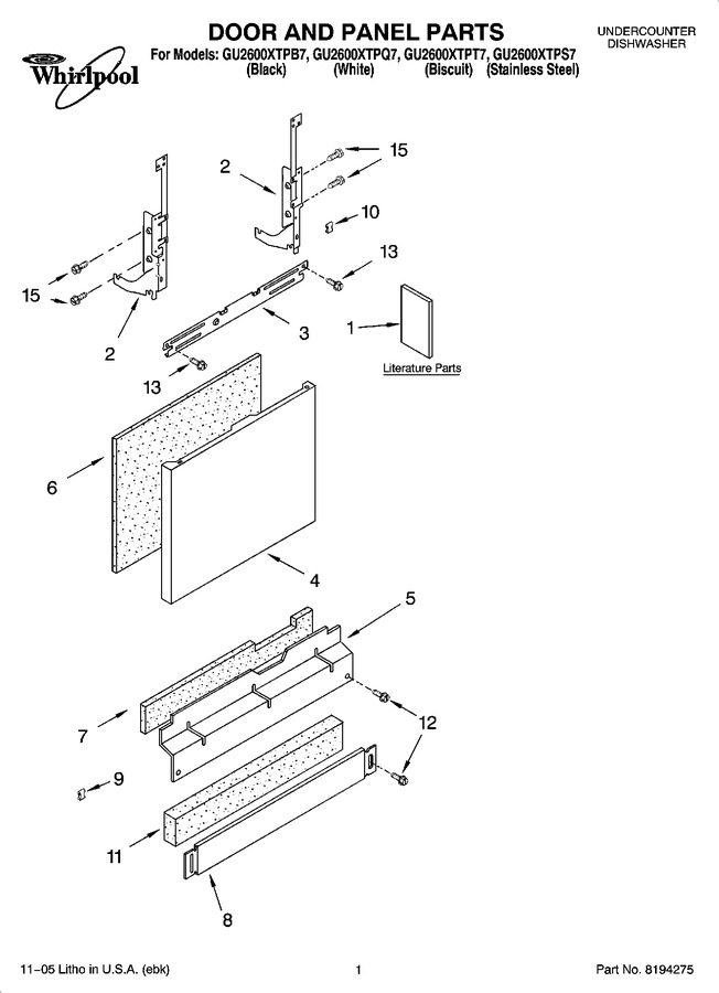 Diagram for GU2600XTPT7