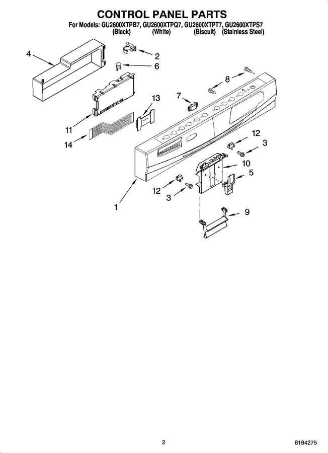 Diagram for GU2600XTPB7