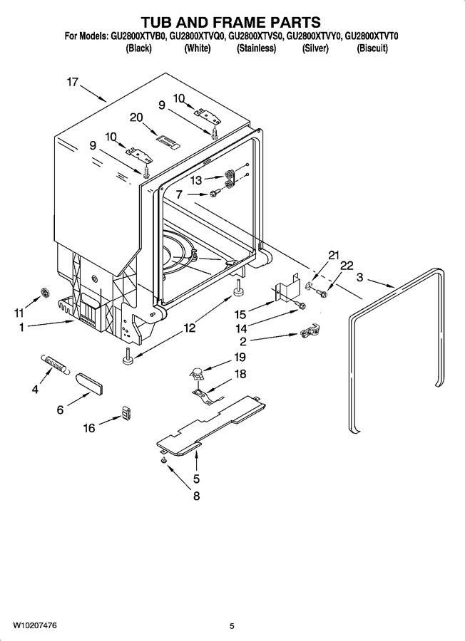 Diagram for GU2800XTVB0