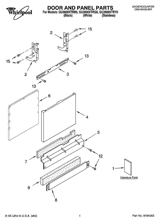 Diagram for GU3600XTRB0