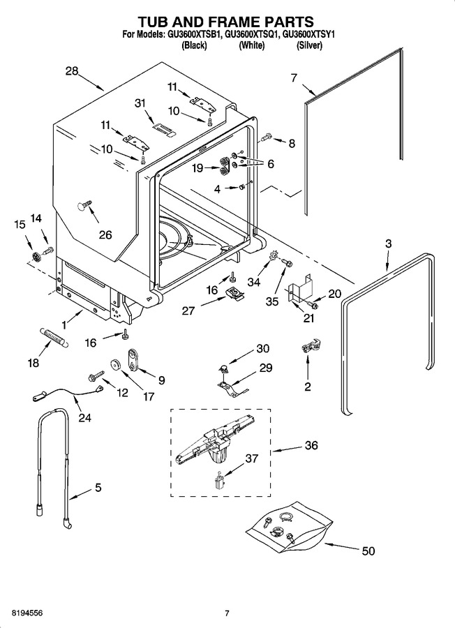 Diagram for GU3600XTSY1