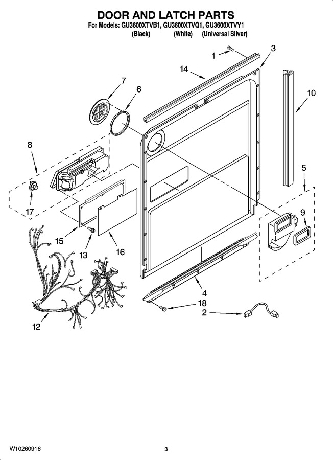 Diagram for GU3600XTVY1
