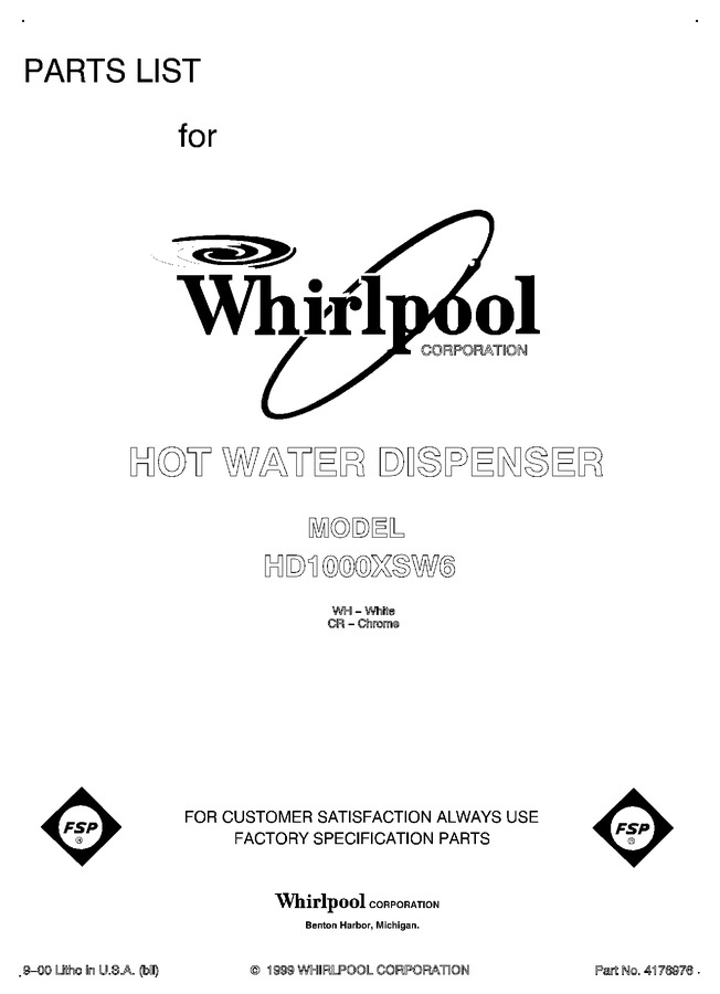 Diagram for HD1000XSW6