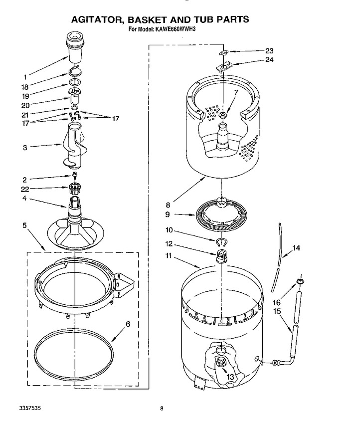 Diagram for KAWE660WWH3