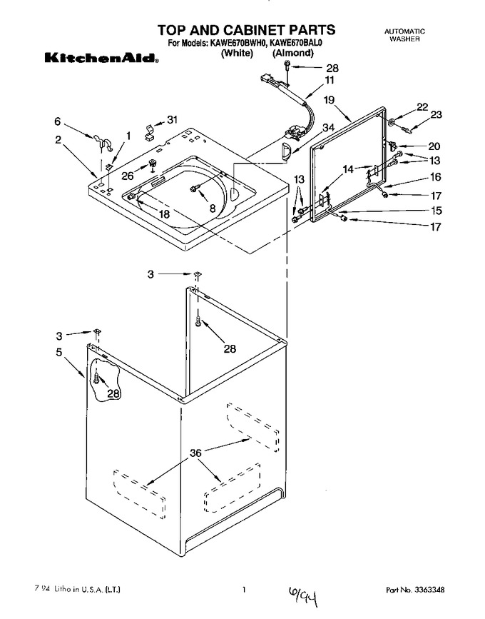 Diagram for KAWE670BAL0