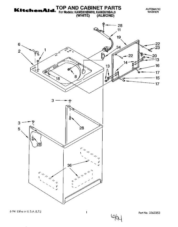 Diagram for KAWE870BWH0