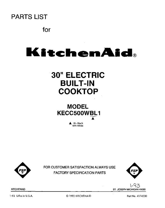Diagram for KECC500WBL1