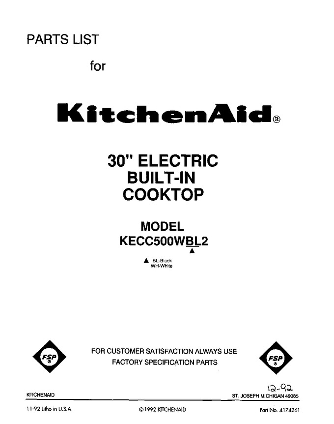 Diagram for KECC500WBL2