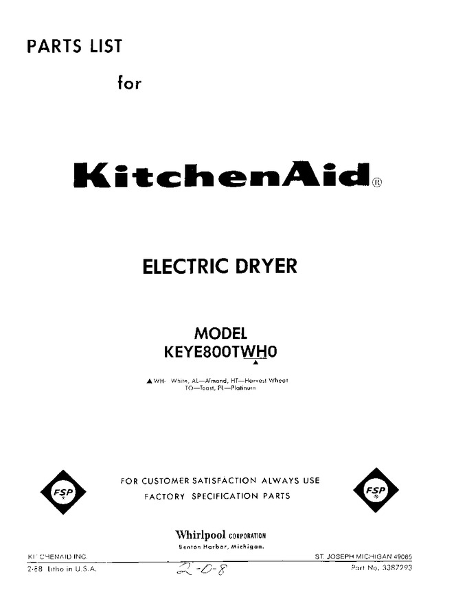 Diagram for KEYE800TWH0