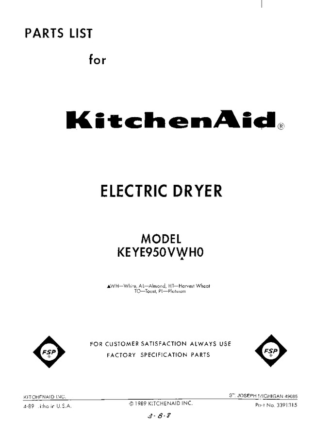 Diagram for KEYE950VHT0