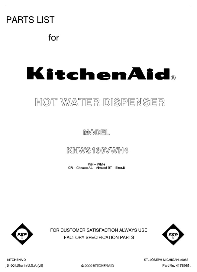 Diagram for KHWS160VWH4