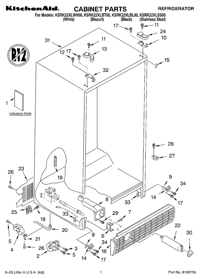Diagram for KSRK22XLWH00