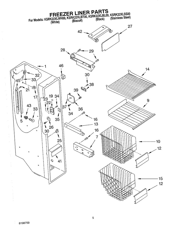 Diagram for KSRK22XLWH00
