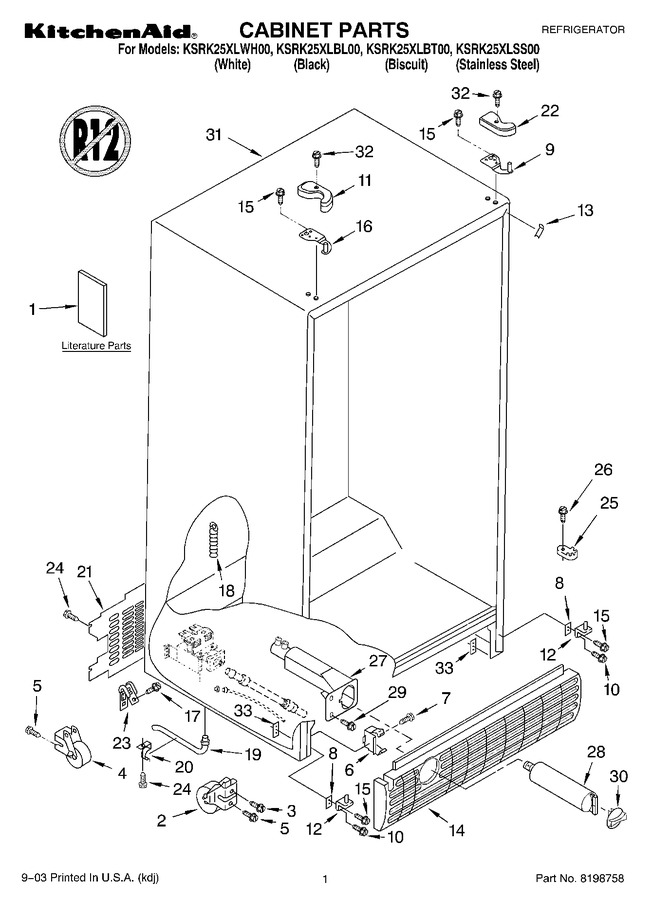 Diagram for KSRK25XLWH00