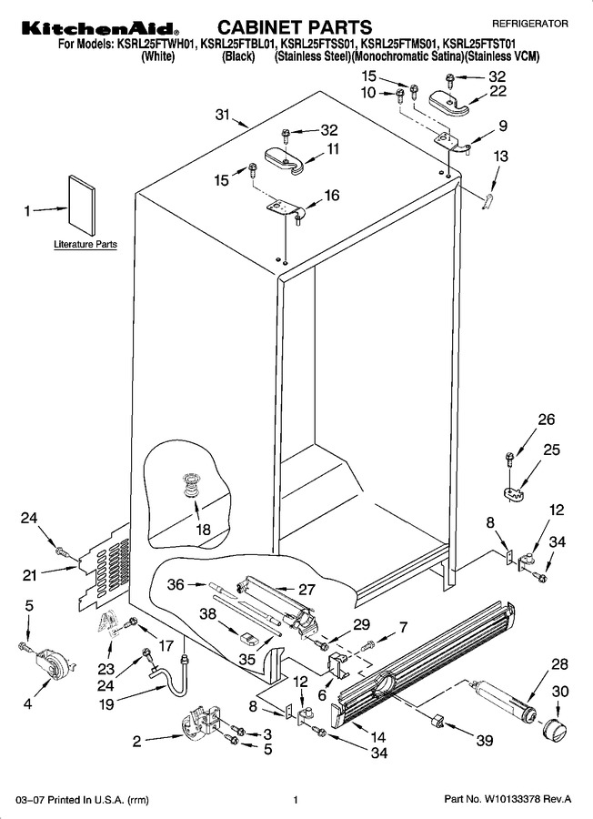 Diagram for KSRL25FTWH01