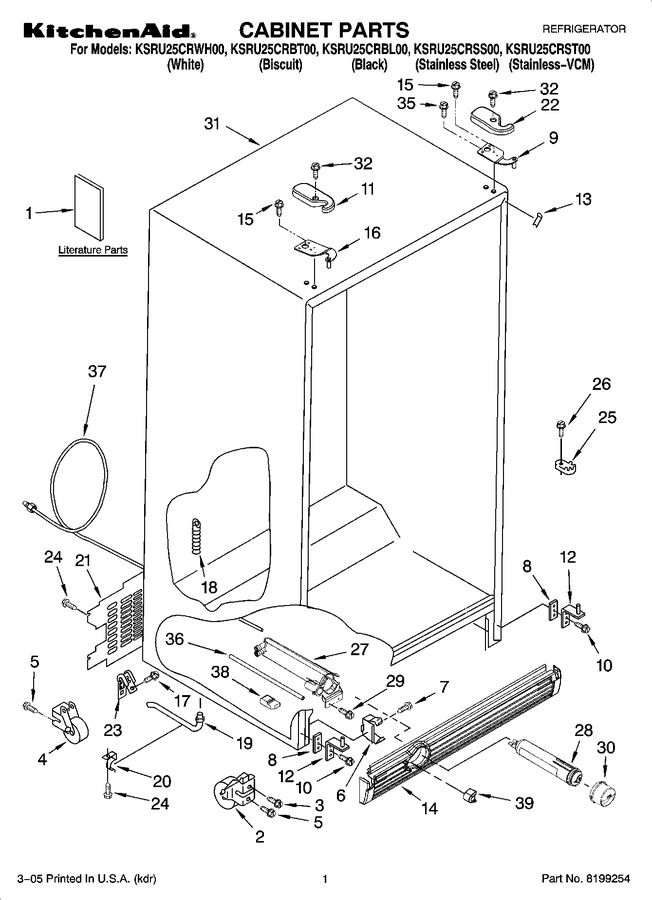 Diagram for KSRU25CRWH00