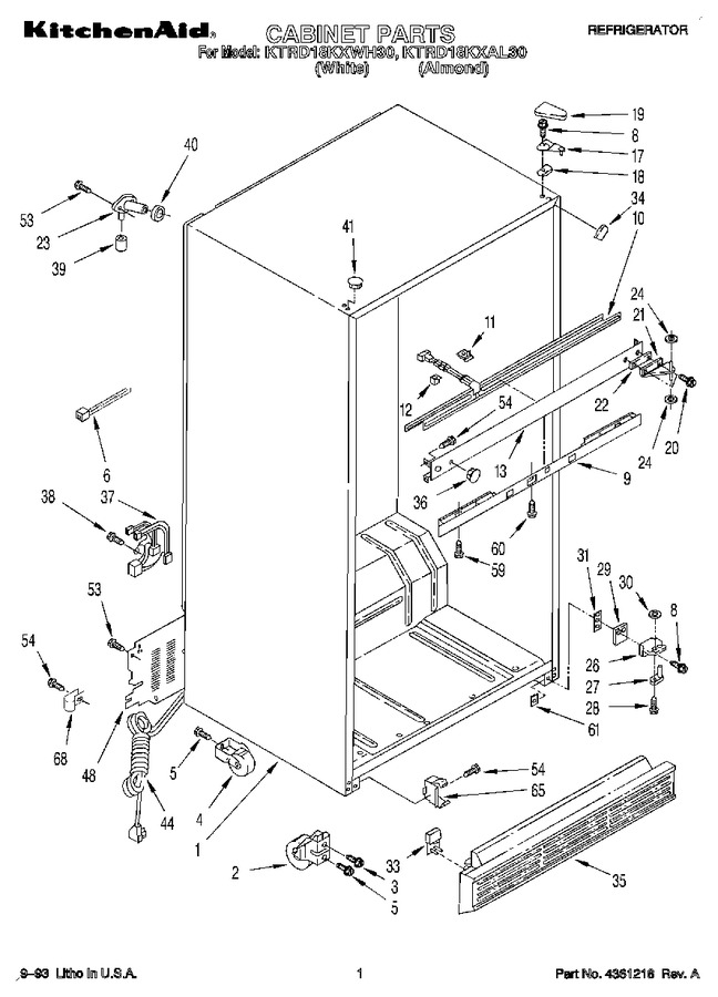 Diagram for KTRD18KXWH30