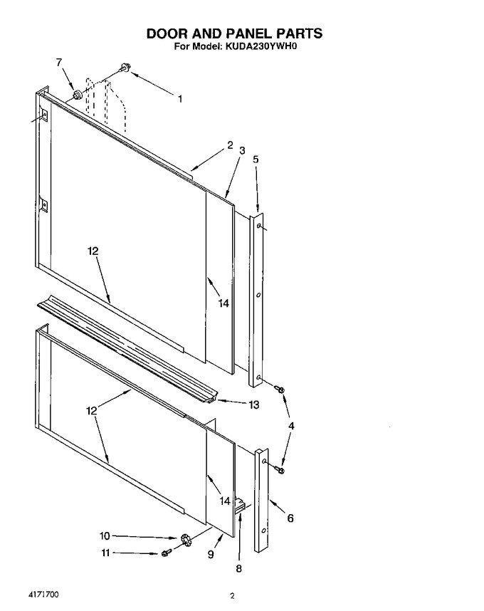Diagram for KUDA230YWH0