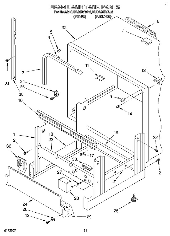 Diagram for KUDA230YWH2