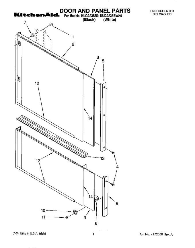 Diagram for KUDA23SBWH0