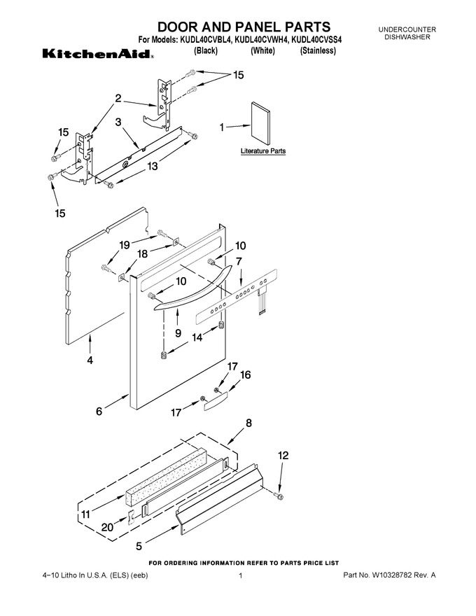Diagram for KUDL40CVWH4