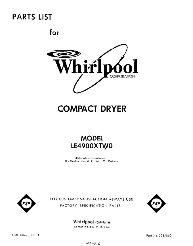 Diagram for LE4900XTG0