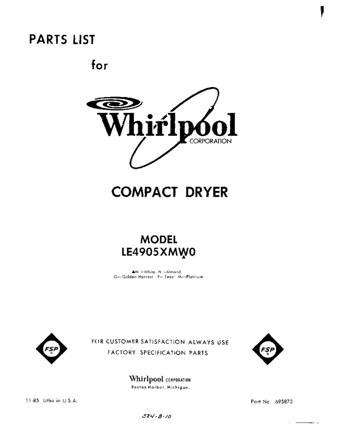 Diagram for LE4905XMW0