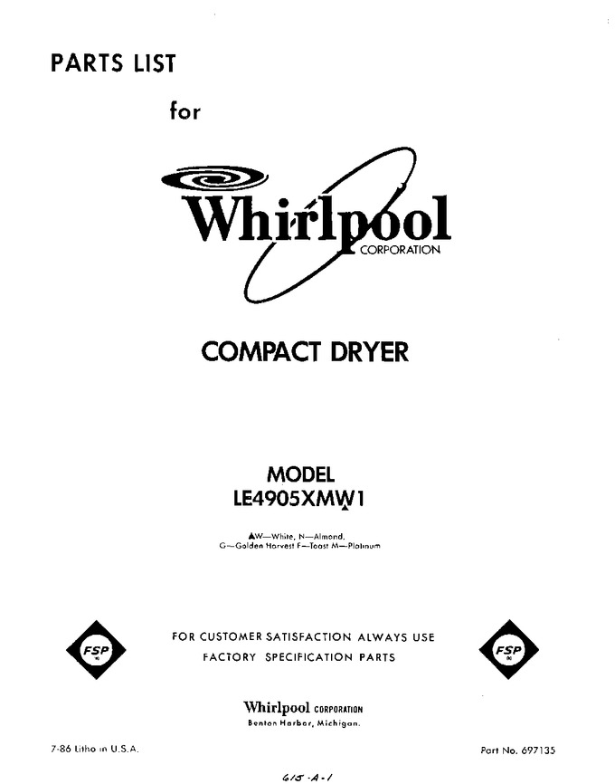 Diagram for LE4905XMW1