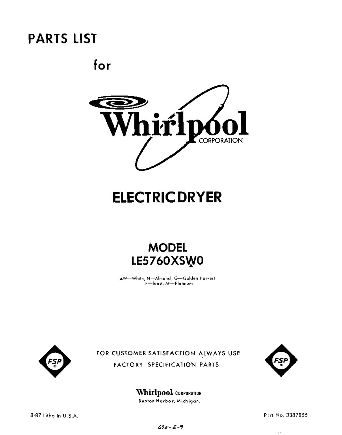 Diagram for LE5760XSW0