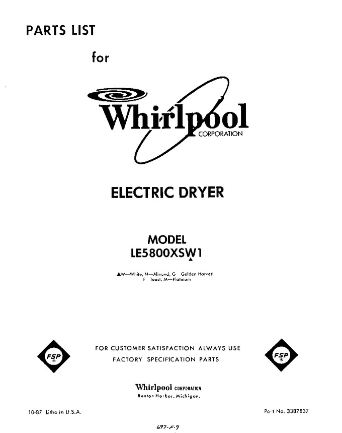 Diagram for LE5800XSW1