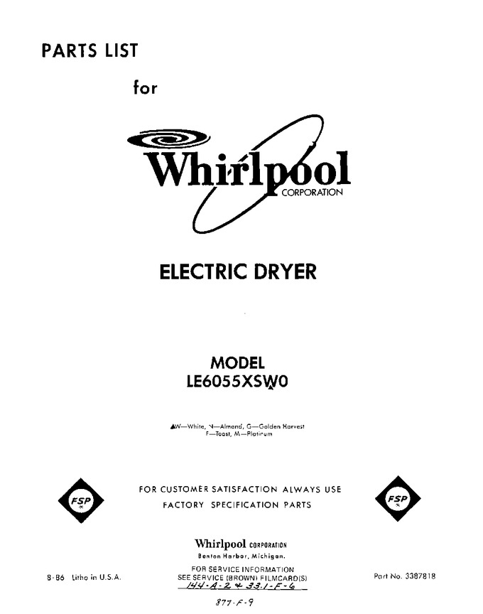 Diagram for LE6055XSW0