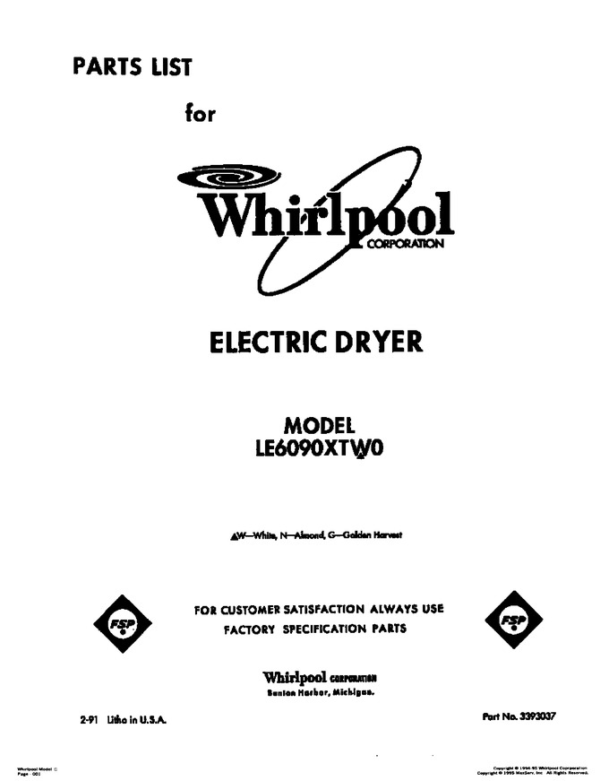 Diagram for LE6090XTG0