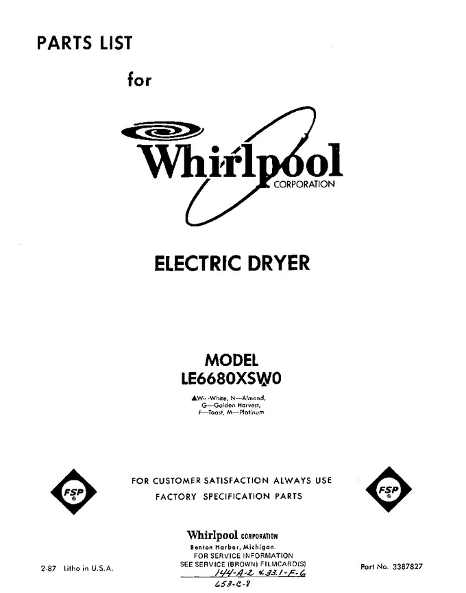 Diagram for LE6680XSW0